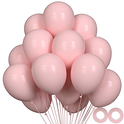 100Pcs Pink Balloons, 12 Inch Pink Latex Party Balloons Helium Quality For Gender Reveal,Engagement,Bridal Shower, Birthday Party, Baby Shower,Wedding Party Decoration (With Pink Ribbon)… #TOP3