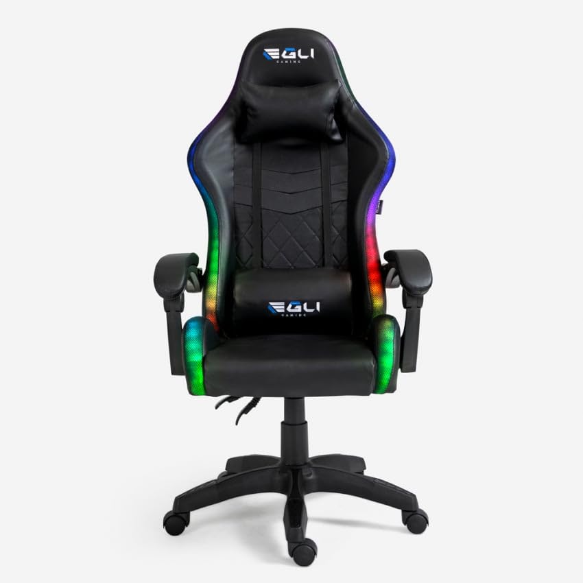 Produce Shop Sedia Poltrona Gaming LED RGB ergonomica Ufficio Cuscino Lombare poggiatesta The Horde