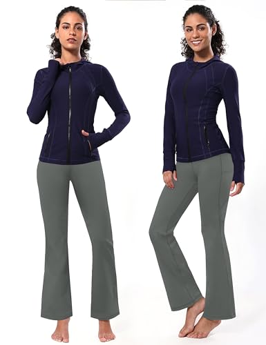 Image of BUBBLELIME 29 inch /31 inch /33 inch /35 inch /37 inch 3 Styles Women's High Waist Bootcut Yoga Pants Basic /Side Pockets Tummy Control Workout Flared