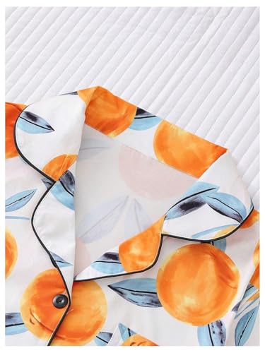 Image of Verdusa Women's 2 Piece Sleepwear Button Down Pajama Sets Short Sleeve Shirt and Shorts