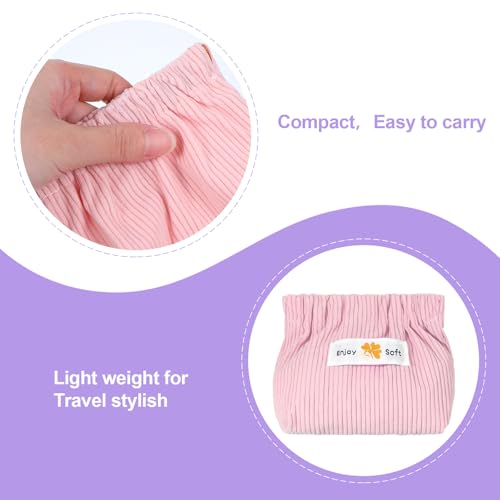 JIEYAO 6Pcs Corduroy Makeup Bags, Elastic Hair Tie Organizer Multicolor Storage Bag Daily Travel Organizer Bag Travel Makeup Pouch Portable Cosmetic Accessories Storage Multipurpose Pouches for Women3