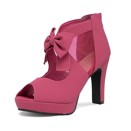 Image of GATUXUS Open Toe Women Platform High Heel Shoes Bows Strappy Sandals