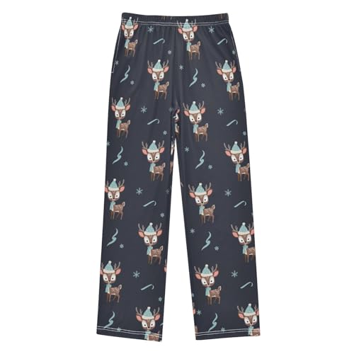 Boys' Pants Christmas Deer Animal Long Bottoms Jogger Pants Elastic Waist Trousers with Pockets S-XL