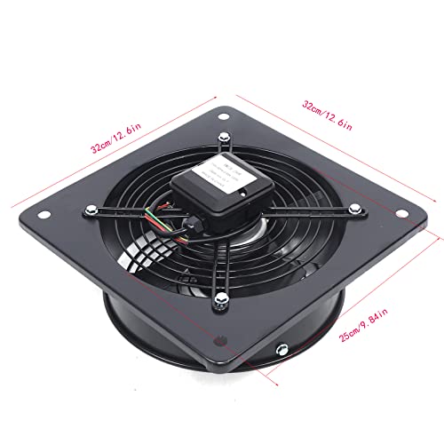 DNYSYSJ Ventilador extractor axial de pared a prueba de explosiones de 10 pulgadas – 110V 2600RPM para humo de cocina, almacén y taller, extractor industrial miniatura 3