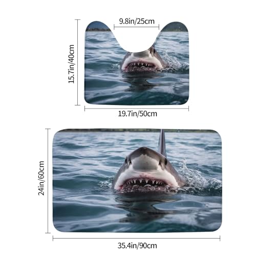Tapis de bain antidérapant absorbant en microfibre douce bleu