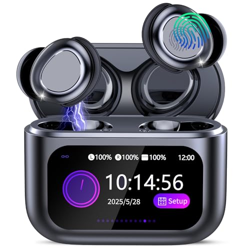 ZYHKON Bluetooth Kopfhörer, Bluetooth 5.4 Schlafkopfhörer In Ear mit Touchscreen, 48H Spielzeit Mini Kopfhörer mit HiFi Sound/5 EQ-Modi/ENC Noise Cancelling, Wireless Ohrhörer...