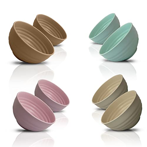 B-Home Pack de 8 bowls indestructibles, Cuenco aperitivos, Cuenco para Cereales, Ensaladas, Sopas, Hecho de Plástico Ultraresistente a las Caidas, Fácil de Lavar, Apto para lavavajillas y microondas Cover