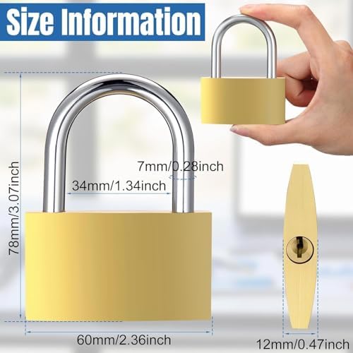 30mm Heavy Duty Stainless Steel Lock Set 6 Pack Keyed Alike Weatherproof Small Daily Use Keyed Padlock Lock Kit Anti Pick Stable Picking Resistant Security Locks for Luggage School Lockers — view 2