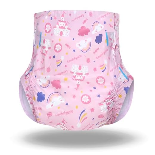 Pañales landofgenie pañales estampados para adultos pañales incontinencia lencería grande etiqueta de pañales nocturnos 10 piezas (talla grande 36 "- 46")