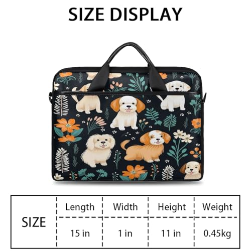 Bolso para portátil con diseño floral y correa ajustable 15 pulgadas miniatura 2