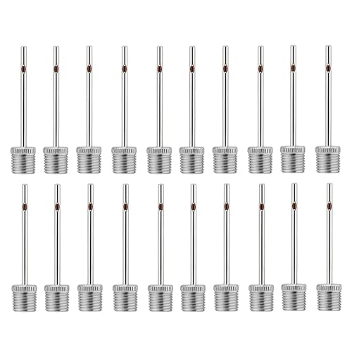 Forevat 20 agujas de bomba de bola de acero inoxidable, agujas universales compatibles con bomba de fútbol, bomba de baloncesto para pelotas deportivas como fútbol, baloncesto, voleibol