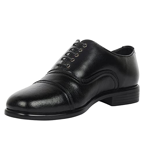Image of Awadh Police Uniform Lace Up Shoes Derby for Men(Black)