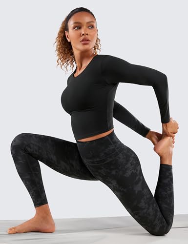 Image of CRZ YOGA Naked Feeling Leggings 25'' | Sleek, Decent Compression, Yoga, Hidden Waistband Pocket, for Women