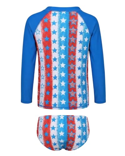 Image of Girls Long Sleeve Rash Guard Set Tie Dye Bathing Suits Two Piece Swimsuits for Kids Swim Shirts 3-16 Years