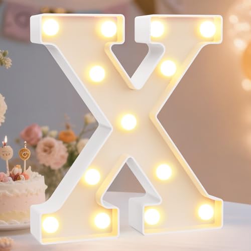 Image of Pooqla LED Marquee Letter Lights Sign, Light Up Alphabet Letter for Home Party Wedding Decoration X