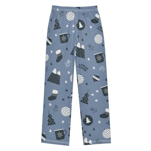Boys' Pants Cups Socks Blue Long Bottoms Jogger Pants Elastic Waist Trousers with Pockets S-XL
