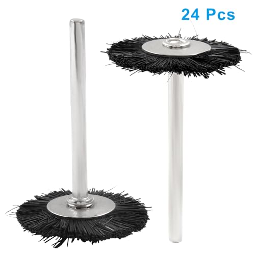 Image of 24pcs 1 /8 Inch Shank Nyalon Wheel Brush, Brown Wire Brush Abrasive Drill Brush, Drill Wire Brushes for Cleaning Rust Polishing Deburring(Wheel Diameter: 1 inch)