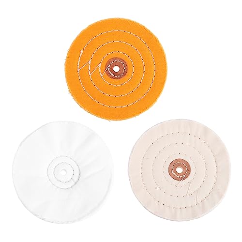 Unomor 3pcs Set Buffing Wheel Kit for Bench Buffer Tools Reusable Polishing Mop Set for Tile and Auto Maintenance Smooth Finish for Hard and Delicate Materials