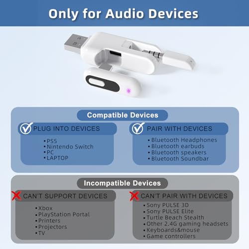 Adaptateur audio Bluetooth USB-C pour PS5 sans décalage son aptX-Adaptive - 3