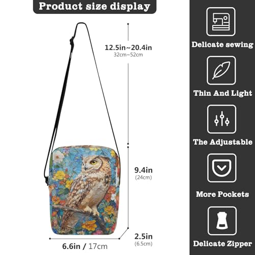 Owl Flowers messenger bags Crossbody Bags For Women Casual Everyday Purse Adjustable Strap for Casual work3