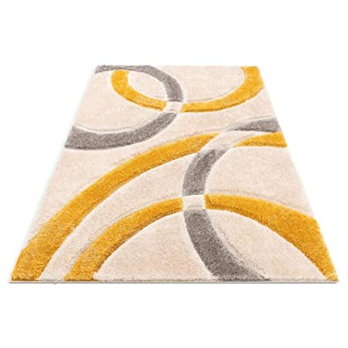 Image of Shaggy Super Soft Carpet for Home & Living Room Size - 9 X 12 Ft (Yellow Ivory3)