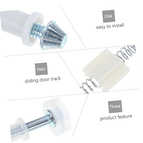 Kit de herrajes para puertas plegables de 16 piezas con riel, guía y componentes metálicos para puertas corredizas, plegables y colgantes, piezas de reemplazo suaves y silenciosas miniatura 3