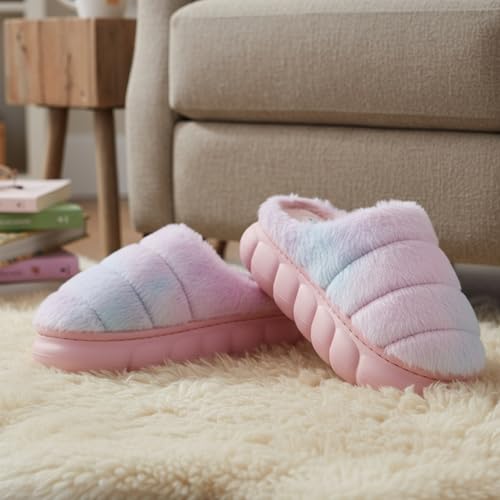 Image of VRITRAZ Women's Comfort Slip On Closed Toe Warm Winter House Clog Indoor Slipper with Cute Print and Degins