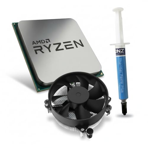 IONZ Pacchetto CPU AMD Ryzen 5 5500 (vassoio OEM), processore AM4 a 6 core 4,2 GHz Max Boost + dissipatore d'aria AM4 a 4 pin + pasta termica dissipatore ad alte prestazioni 2G
