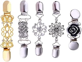 5ピースヴィンテージショールチェーンクリップセータークリップ合金のドレスクリップバックシンチシャツスカーフシンチクリップ用女性ガールズギフト