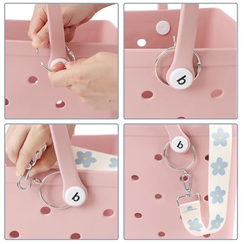 Image of Adjustable Bag Strap for Bogg Bag, Removable Shoulder Crossbody Strap with Wire Loop and Handle Wrap Protector for Handbag