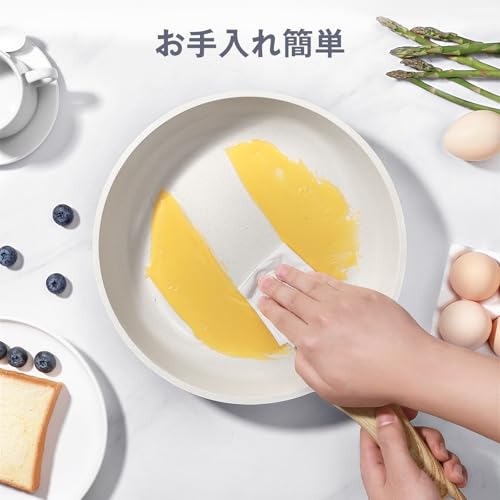 Image of GiPP Ceramic Coating Frying Pan, 11.0 inches (28 cm), Induction and Gas Fires, Fluorine Free, Nonstick Frying Pan, Heat Resistant Handle, Harmless to Body, Easy to Clean, Dishwasher Safe, PFOA PFOS