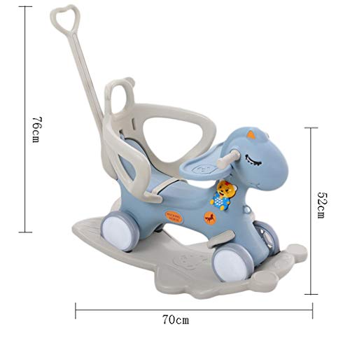Schaukelpferd QIQIDEDIAN Kinder Schaukelstuhl Dual-Use-Musik Multifunktions-Trolley Baby Kunststoff Spielzeug Baby… – Bild 3