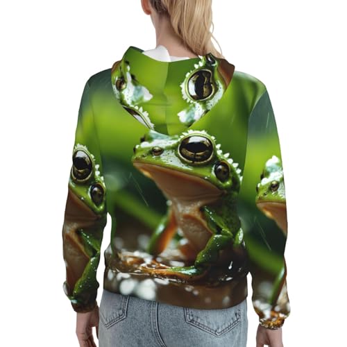 Sweat à capuche imprimé grenouille EdWal pour un pull confortable et ajusté - 4