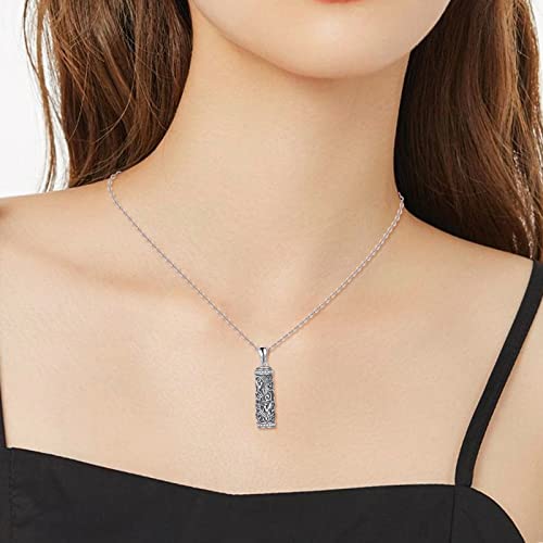 TOUPOP Tree of Life Cremation Jewelry Urn Necklace for Ashes for Women Men 925 Sterling Silver Cylinder Urn Pendant Necklaces for Human Ashes of Loved Ones Keepsake Memorial Gifts4