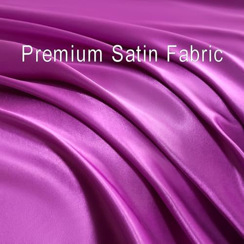 NTBAY Twin XL Satin Sheet Set, 3 Piece, Purple - image 7