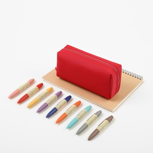 Image of Pencil Case Durable Oxford Pencil Pouch for Pens School Supplies (Red,Oxford)