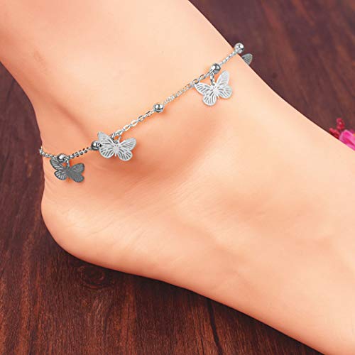 Preisvergleich Produktbild Jovono Perlen Fußkettchen Fashion Butterfly Fußkettchen Armbänder Beach Foot Schmuck für Frauen und Mädchen (Gold)