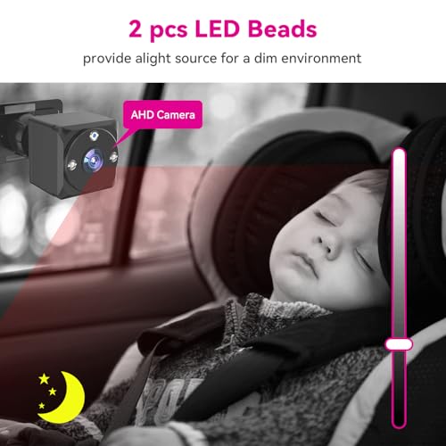 Image of Baby Car Camera for 2 Kids 1080P Split-Screen Monitor Dual Cam Rear-Facing Cameras IR Night Vision 360 Rotatable Backseat Screen, Car Seat Mirror Alternative (2 Cameras with 5'' monirtor)