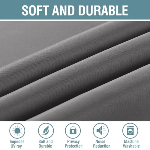 Image of H.VERSAILTEX Ultra Soft and Thick Blackout Bluish Gray Curtains for Bedroom /Living Room 63 Inches Length, Energy Saving Classic Window Panel, Thermal Insulated Curtain Grommet (1 Panel), 52'W x 63'L