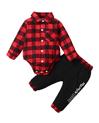 Image of Renotemy Newborn Baby Boy Clothes Outfits Infant Boy Letter Print Romper Pants Clothing Set