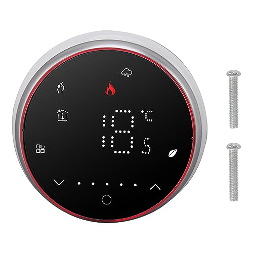 Termostato inteligente, termostato programable, calefacción eléctrica, base redonda, placa empotrada de 13 mm, pantalla LED, termostato inteligente inalámbrico, AC95~240 V