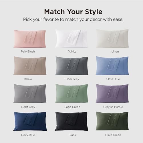Image of Bedsure Pillow Cases Queen Set of 2 - Dark Grey Double Brushed Microfiber Pillowcases 2 Pack, Super Soft Cooling Pillow Case Covers with Envelope Closure for Kids, Wrinkle, Fade Resistant, 20 inchx30 inch