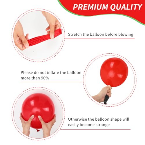 Image of RUBFAC Carnival Circus Balloon Kit, Red Yellow and Blue Primary Balloons 12in with Rainbow Confetti Balloons for Birthday Party Carnival Theme Back to School Party Decorations, 65pcs