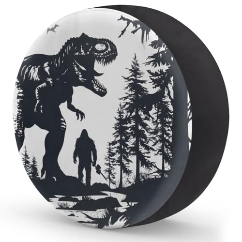 Image of Spare Tire Cover for RV Trailer, Dinosaur Bigfoot Tire Covers Universal Fit for Travel Trailer Camper Jeep RV SUV Truck Waterproof Wheel Cover (16 inch for Diameter 29 inch - 31 inch)