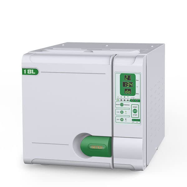 18L Automatic Steam Sterilizer Lab Autoclave 3 Times Pre-Vacuum Class B with Printer,3 Trays and Rapid Steam Dry Function Green,for Surgical Instruments