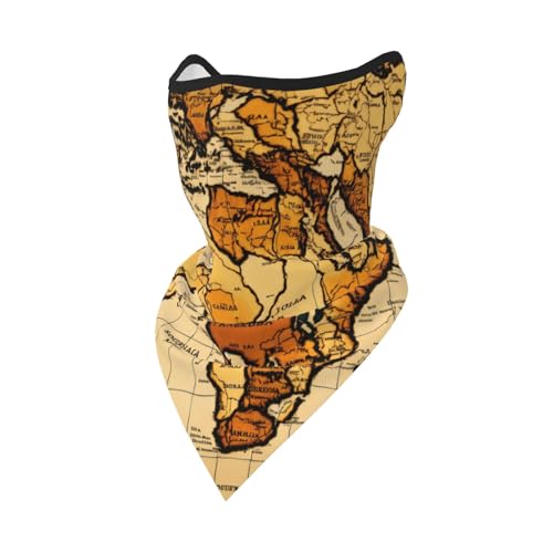 HUIopq Máscara deportiva con estampado de mapa del mundo abstracto para la cara, correr, esquí, protección al aire libre, polaina térmica para el cuello, color negro