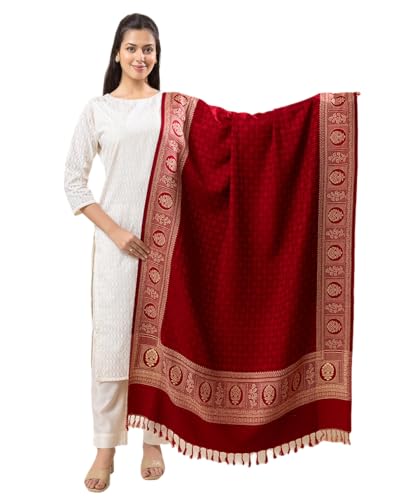 Image of Wrap me Warm Shawl for Women | Soft Viscose Acrylic Poly Wool Shawl - Warm & Lightweight Winter Wrap - Stylish Ethnic Stole for Women - 1010