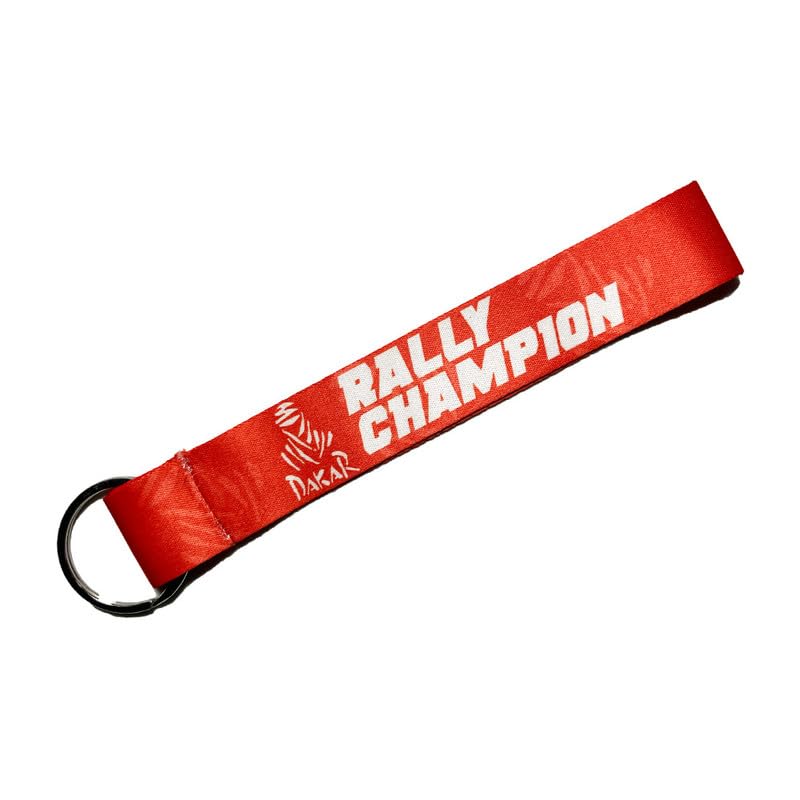 Dakar Rally Champion 2579 Motorcycle Bike Car Tag (6 X 1 Inch) Cloth Red Keychain