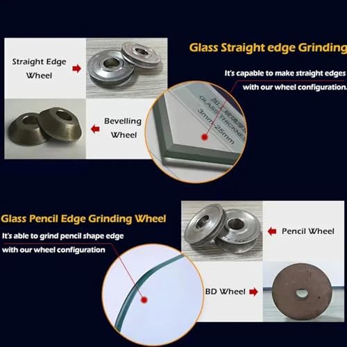 110V 800W Electric Small Glass Edging Machine Glass Grinder 8000r/min Straight Round Bevelled Glass Edging Grinder Glass Acryl Marble Ceramic Polishing Machine 28×15×24cm