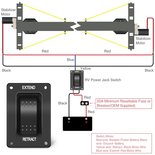 Image of Nilight RV Electric Stabilizer Jack Switch Momentary Waterproof